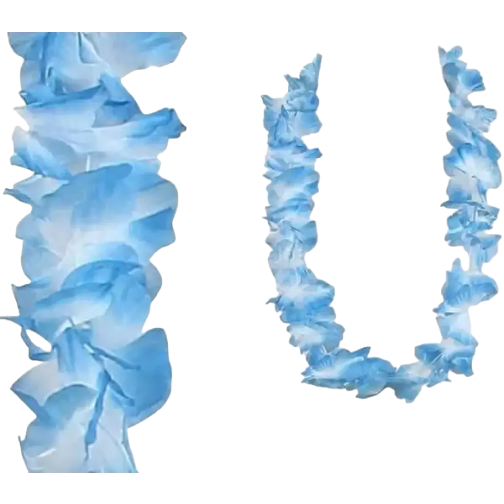 Collana di fiori hawaiani bianchi e blu