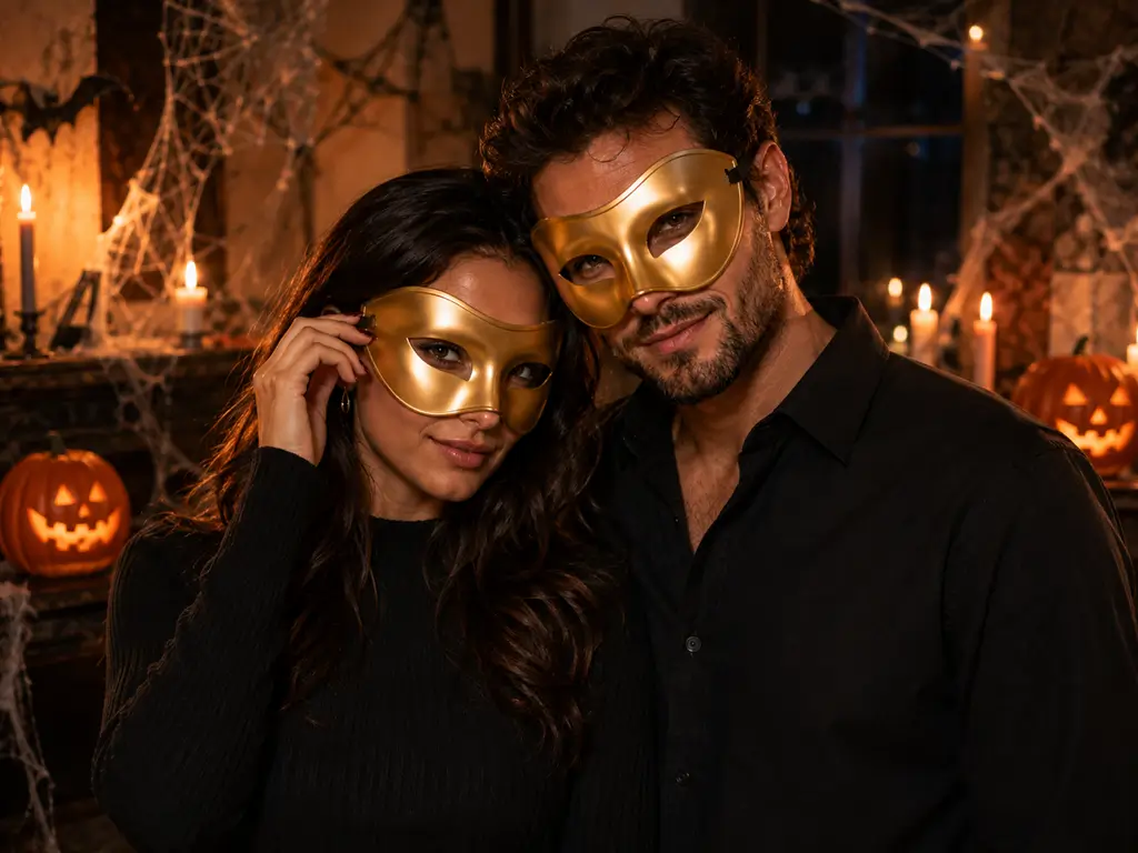 Maschera da lupo veneziana - Oro