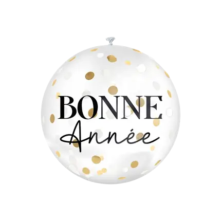 Palloncino gigante con coriandoli Happy New Year 100 cm