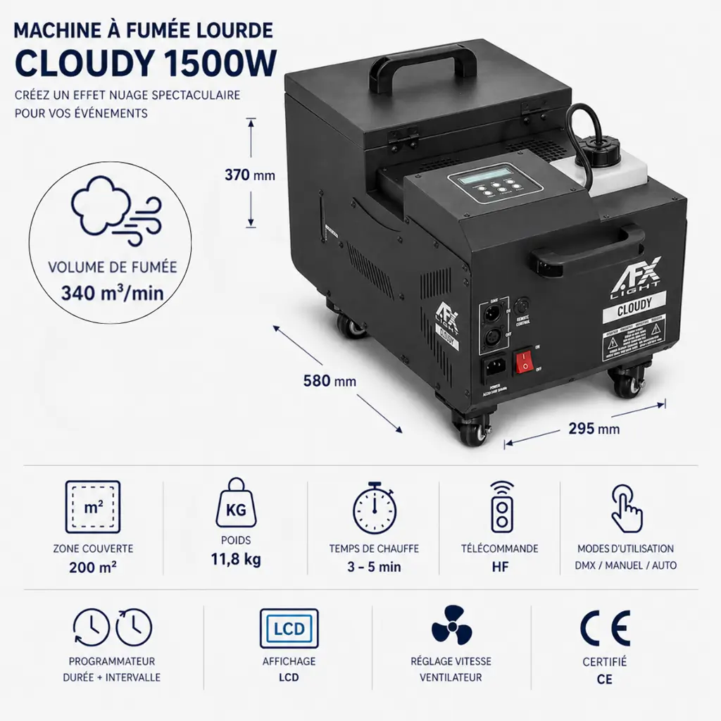 Machine à Fumée Lourde 1500W
