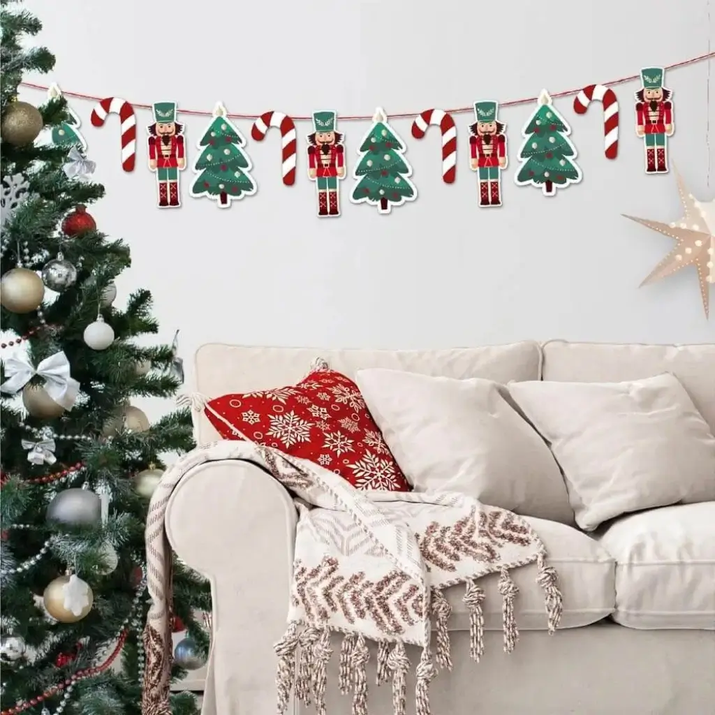 Ghirlanda decorativa di Natale Schiaccianoci 2 metri