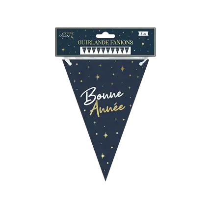 Festone Happy New Year blu navy da 3 metri