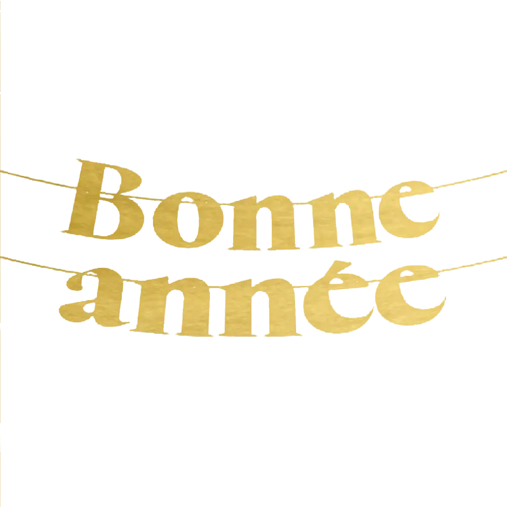 Ghirlanda di lettere "Happy New Year" nera e oro di 3 metri