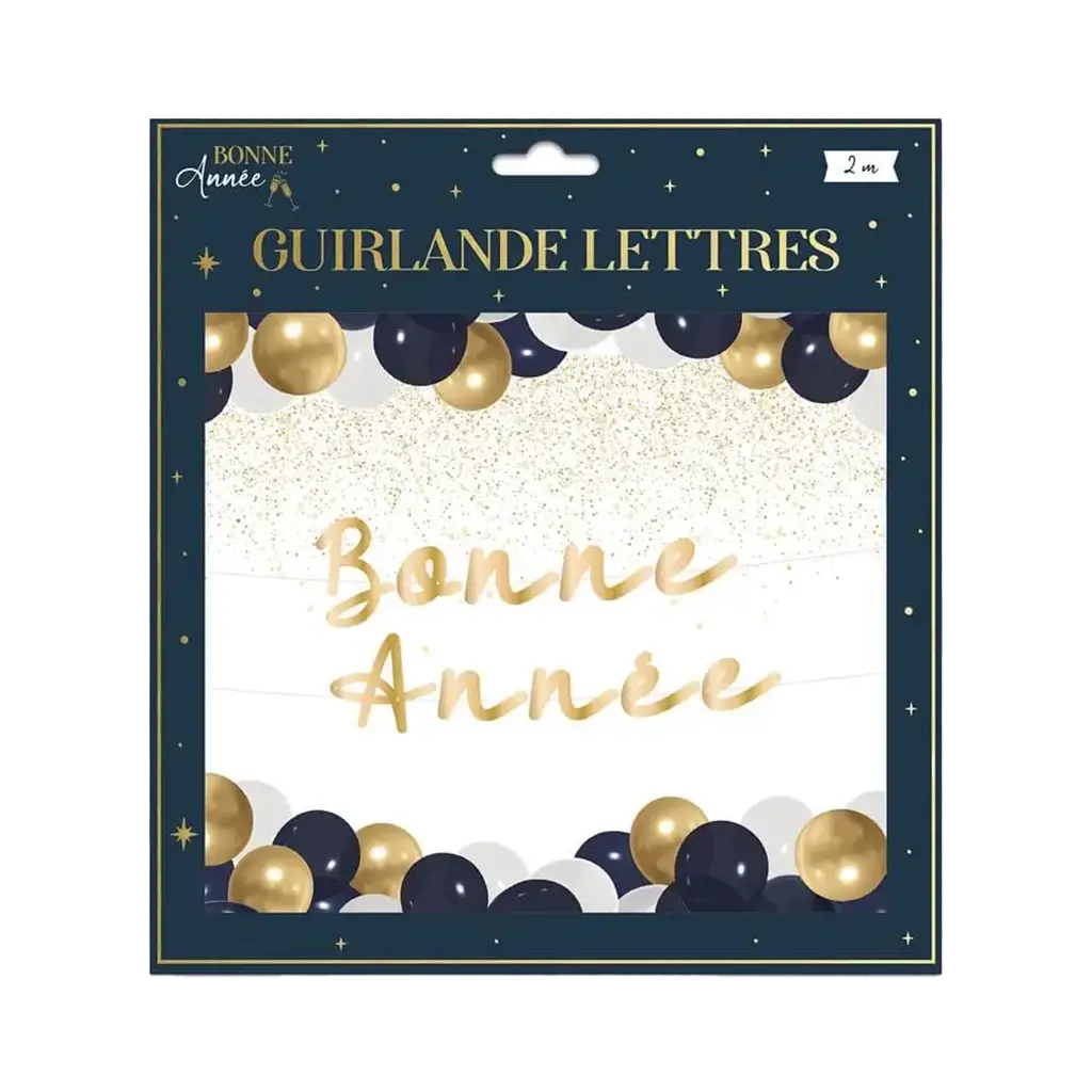 Ghirlanda di lettere dorate "Happy New Year" 2 metri