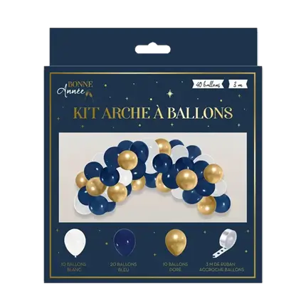 Kit arco di palloncini Happy New Year - 40 palloncini