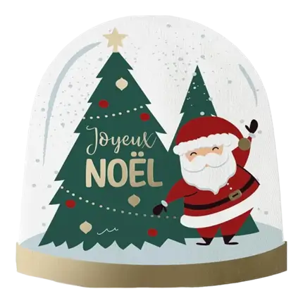 Tovaglioli arrotondati natalizi a forma di palla di neve - Set da 10