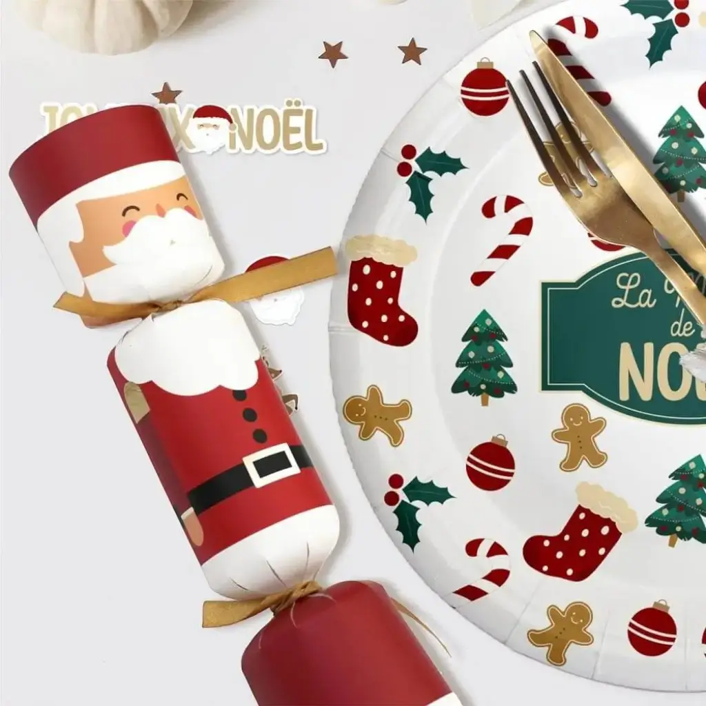 Crackers di Natale Babbo Natale e lo Schiaccianoci - Set di 6 pezzi