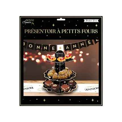 Espositore Petits Fours Buon anno Nero / Oro