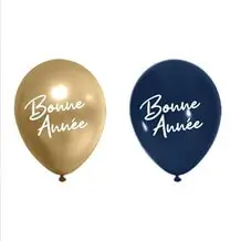 Palloncini Happy New Year blu navy/oro da 30 cm - Set di 8 palloncini