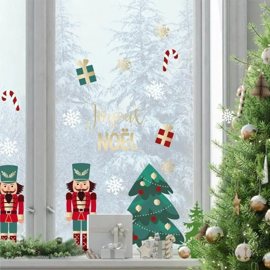 Adesivi per finestre di Natale a tema Schiaccianoci