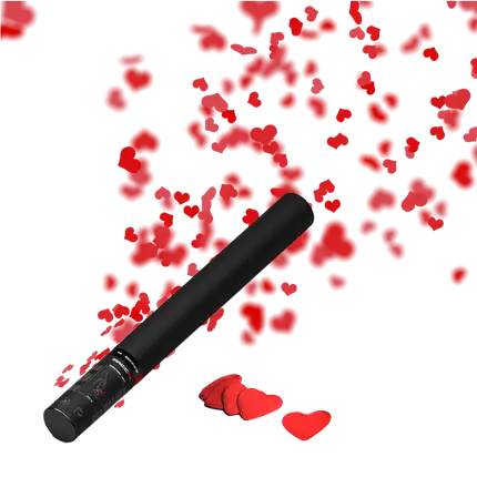 Pistola per coriandoli manuale Magic FX da 50 cm con cuori rossi