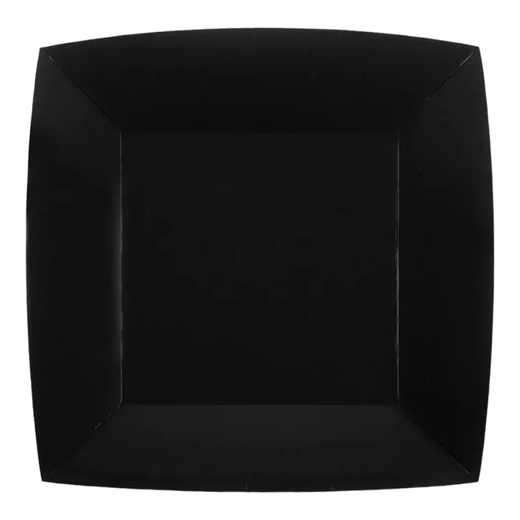 Piatto nero quadrato piccolo da 18 cm - Set di 10 pezzi