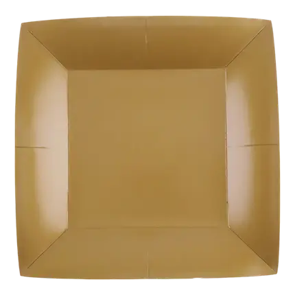 Piatto d'oro quadrato grande 23 cm - Set di 10 pezzi
