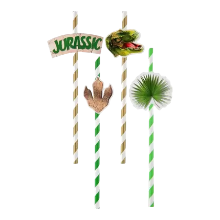 Cannuccia di dinosauro T Rex - Set di 8 pezzi