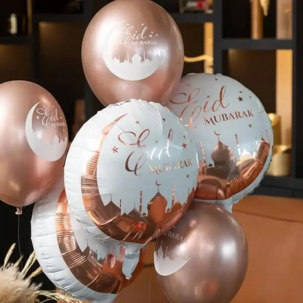 Palloncino Eid Mubarak rosa - Set di 6 palloncini