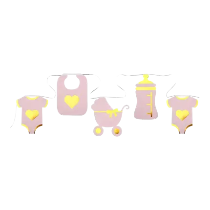 Ghirlanda rosa per baby shower