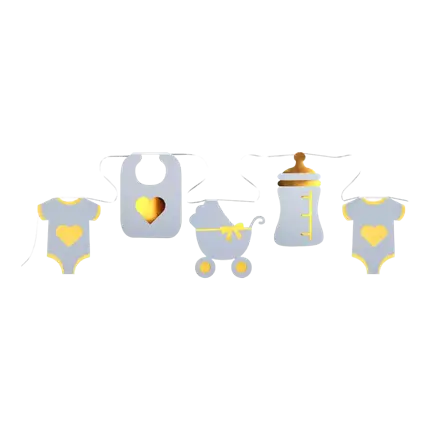 Ghirlanda baby shower blu cielo