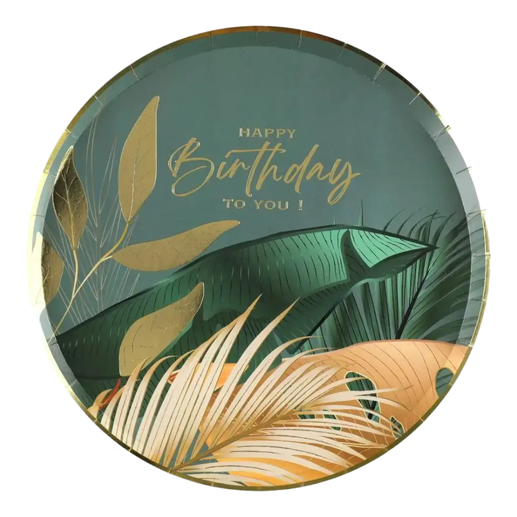 Piatto Birthday Jungle 22,5 cm - Set di 10 pezzi