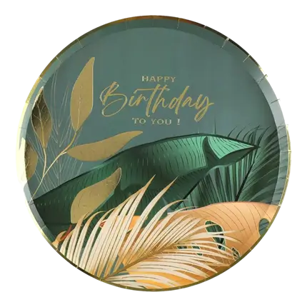 Piatto Birthday Jungle 22,5 cm - Set di 10 pezzi