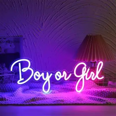 Luce al neon per la rivelazione del sesso di un ragazzo o di una ragazza