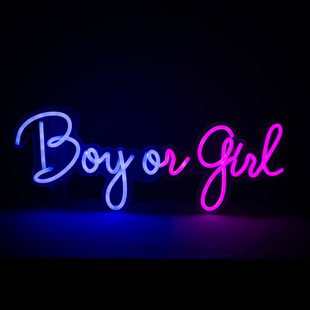 Luce al neon per la rivelazione del sesso di un ragazzo o di una ragazza