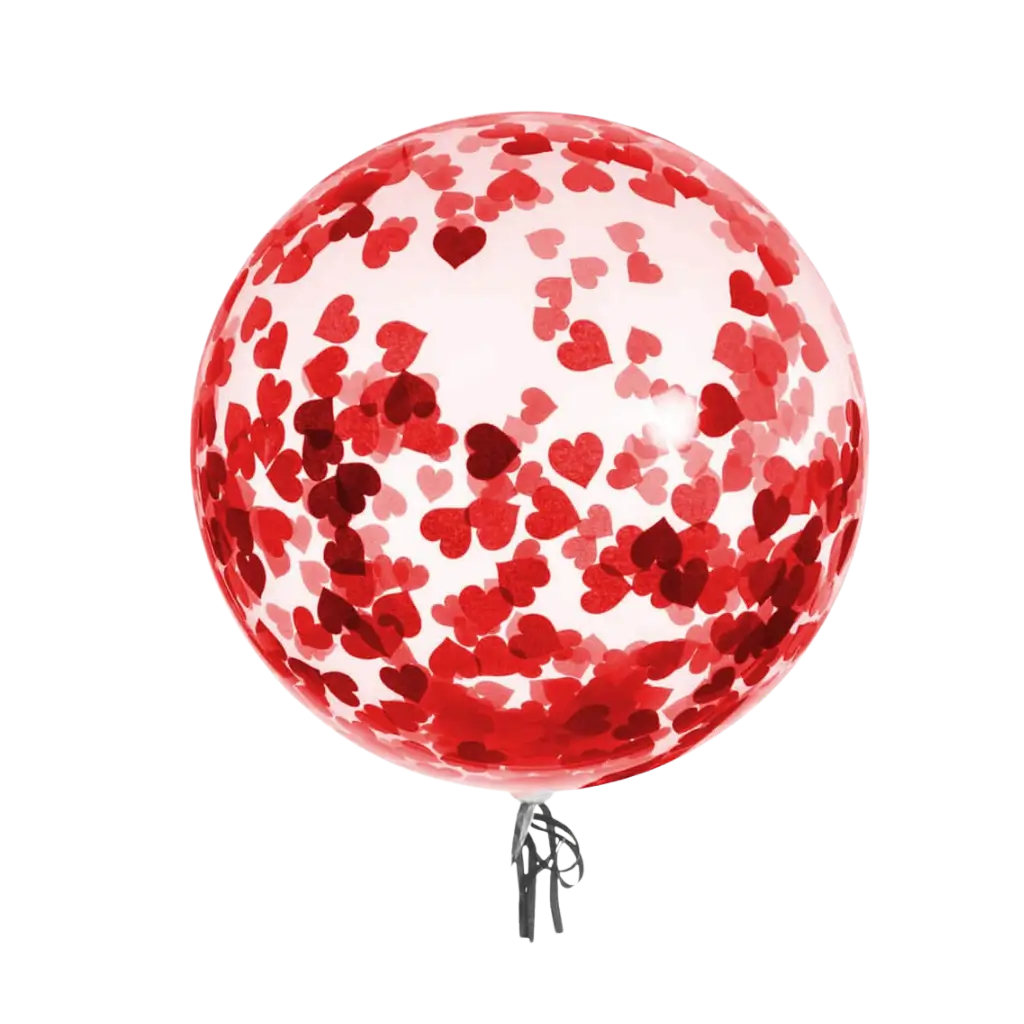 Palla di coriandoli cuore rosso 46 cm