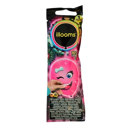 illooms® Kit di creazione di palloncini LED Facce divertenti - Rosa