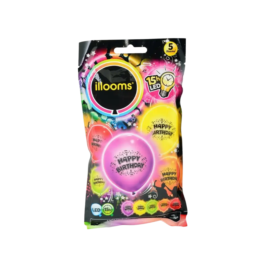 Illooms® Palloncini LED in lattice - "Happy Birthday"