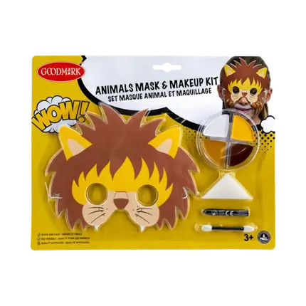 Kit per il trucco con maschera per bambini, tema Leone.