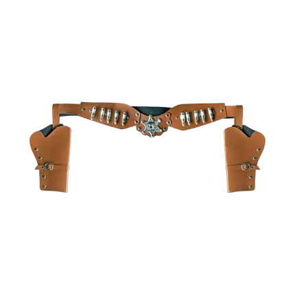 Custodia doppia da cowboy dello sceriffo - Marrone