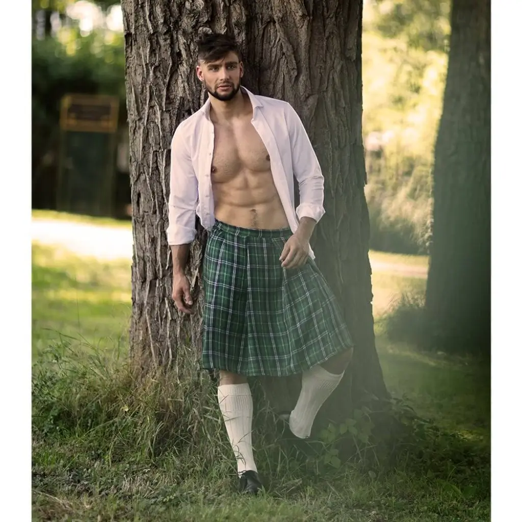 Gonna kilt in tartan verde Mr Tartan