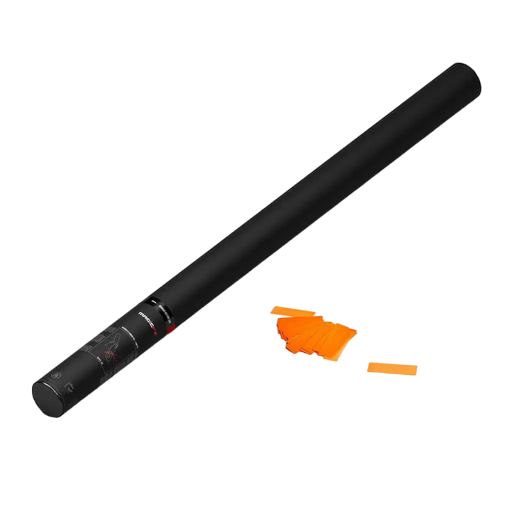 Pistola manuale per coriandoli arancione 80 cm