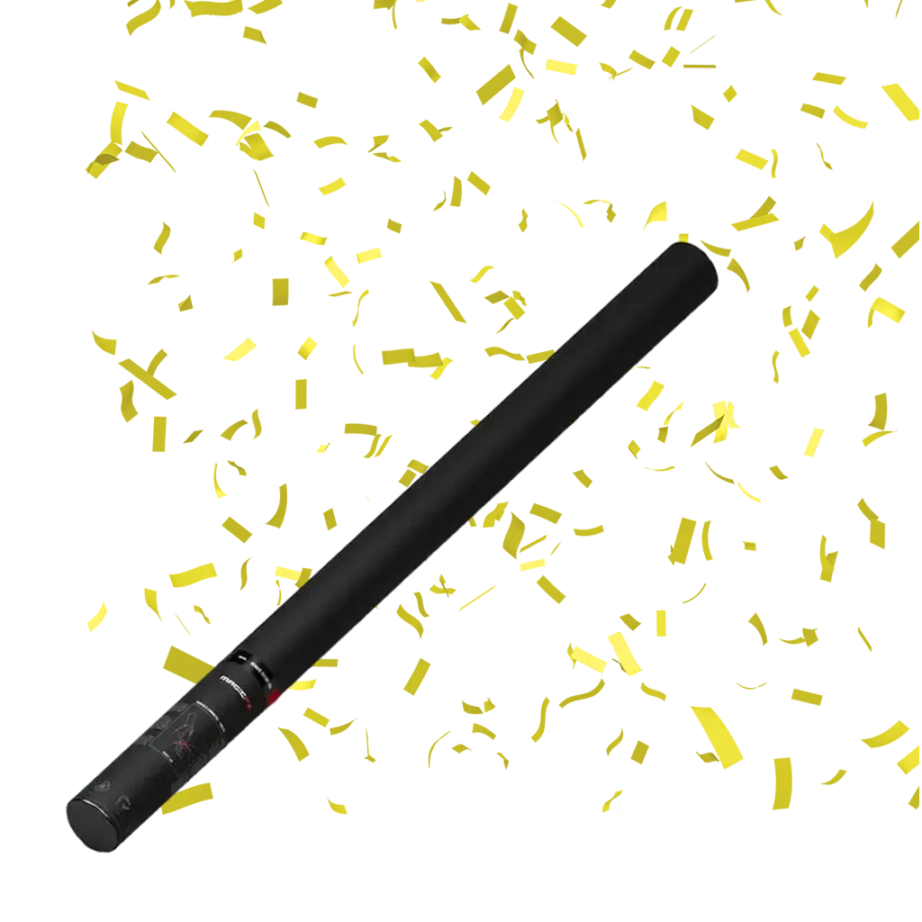 Pistola per coriandoli manuale gialla 80 cm