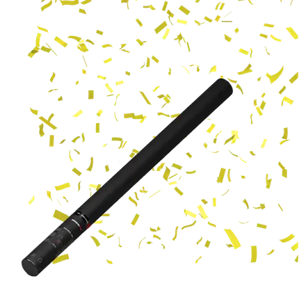 Pistola per coriandoli manuale gialla 80 cm