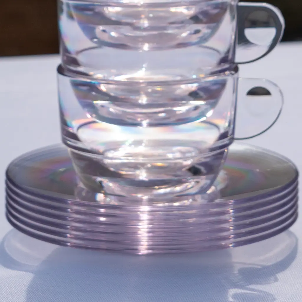 Sottobicchiere trasparente ø 10,5cm - Set di 6 pezzi