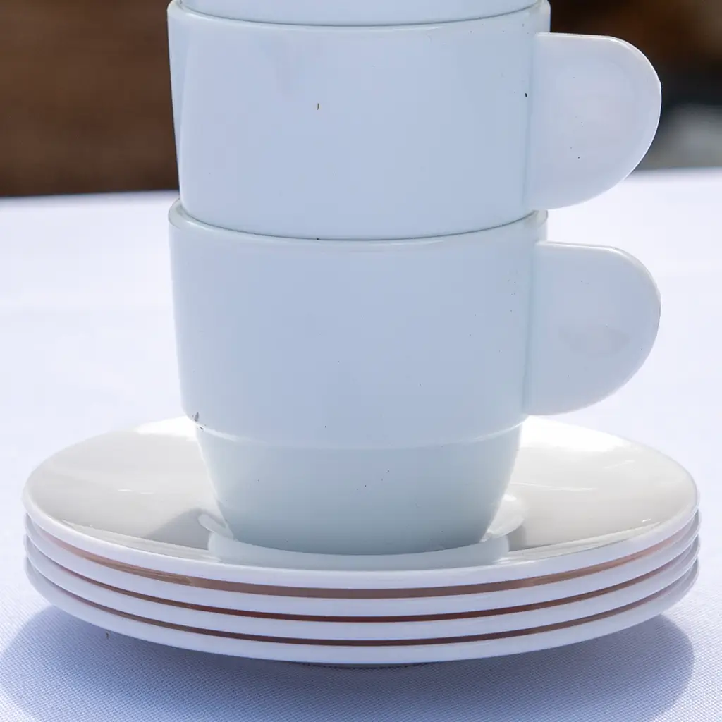Piattino da caffè bianco ø 10,5 cm - Set di 6 pezzi