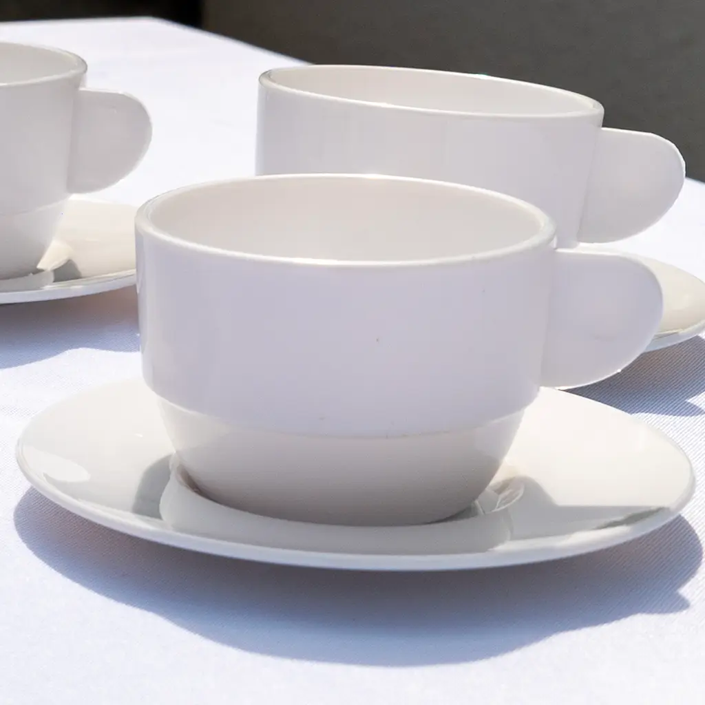 Sottobicchiere doppio bianco ø 13cm - Set di 6