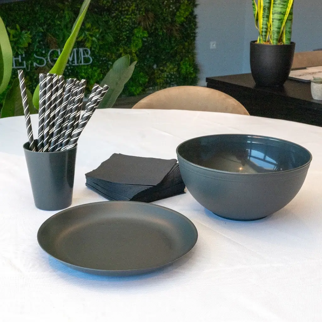 Insalatiera minerale infrangibile in PP Grigio antracite ø 20 cm