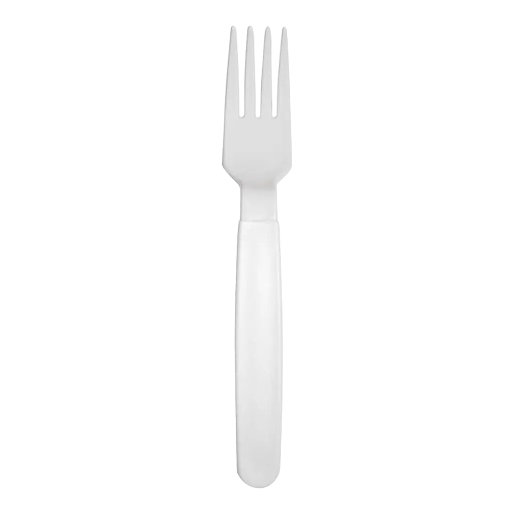 Forchetta infrangibile in PP bianco - Set di 6 pezzi