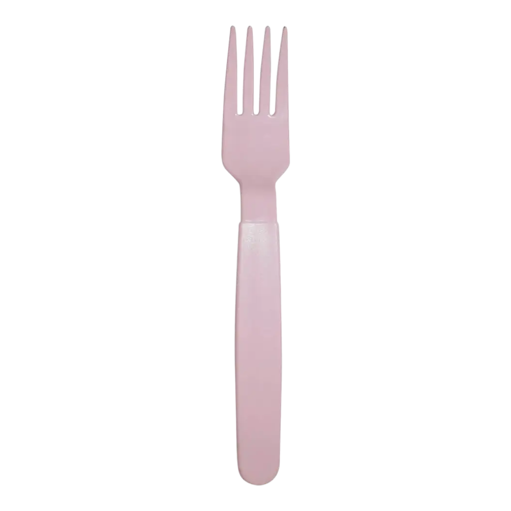 Forchetta infrangibile in PP rosa pastello - Set di 6 pezzi