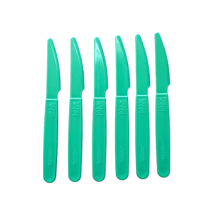 Coltello infrangibile in PP verde pastello - Set di 6 pezzi