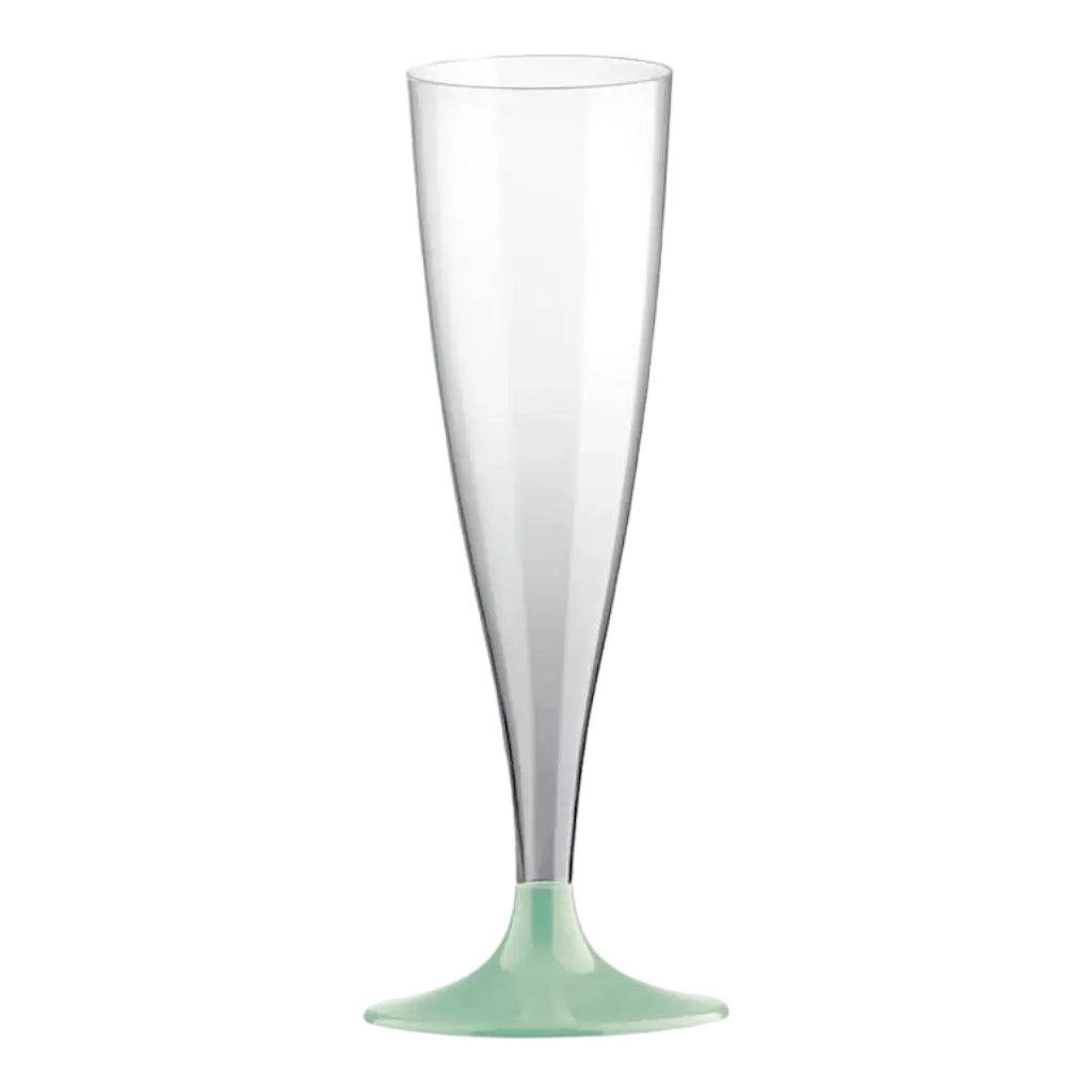 Flute da champagne trasparenti verde pastello 14cl - Set di 6