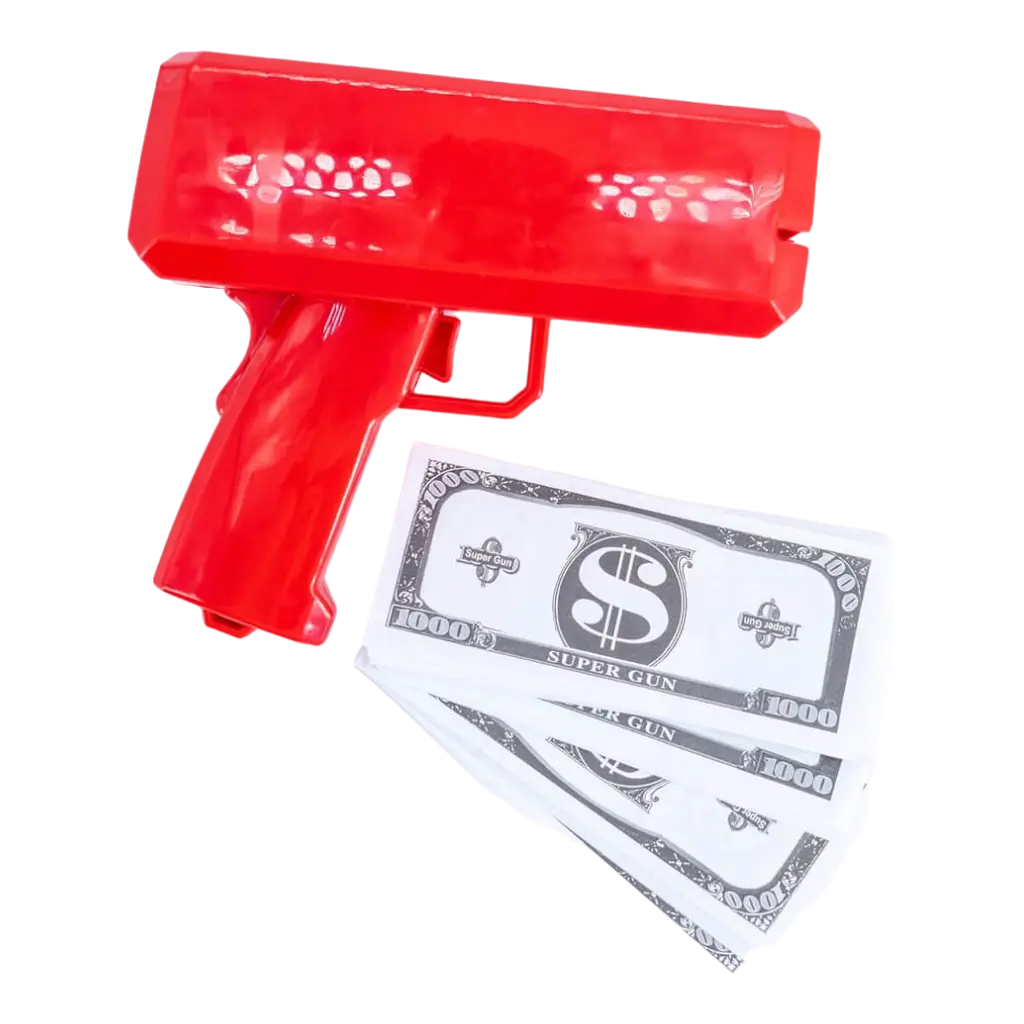 Pistola per biglietti - rossa - 100 biglietti falsi inclusi