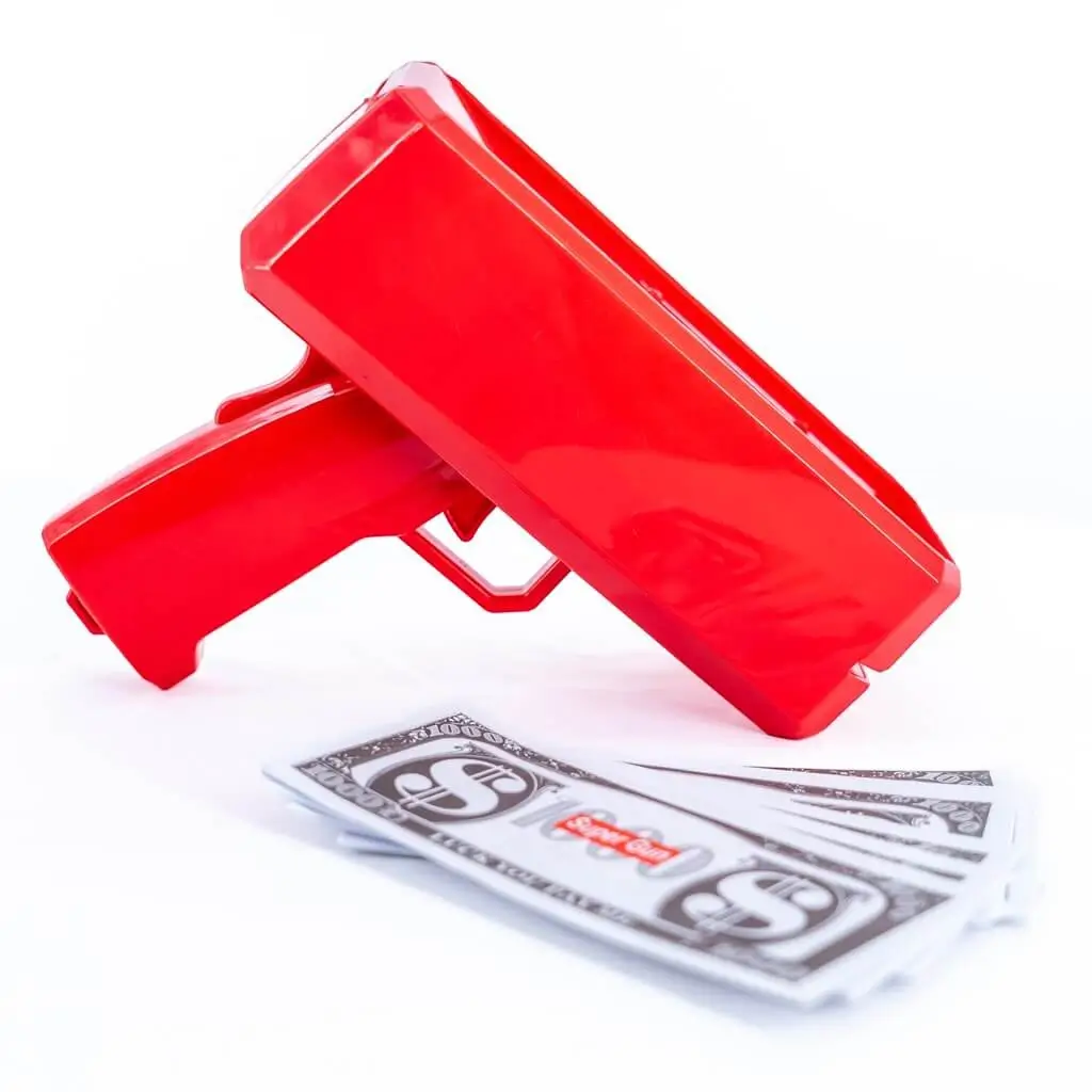 Pistola per biglietti - rossa - 100 biglietti falsi inclusi