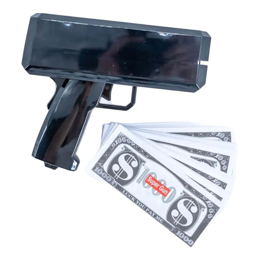 Pistola per banconote - Nero - 100 banconote false incluse