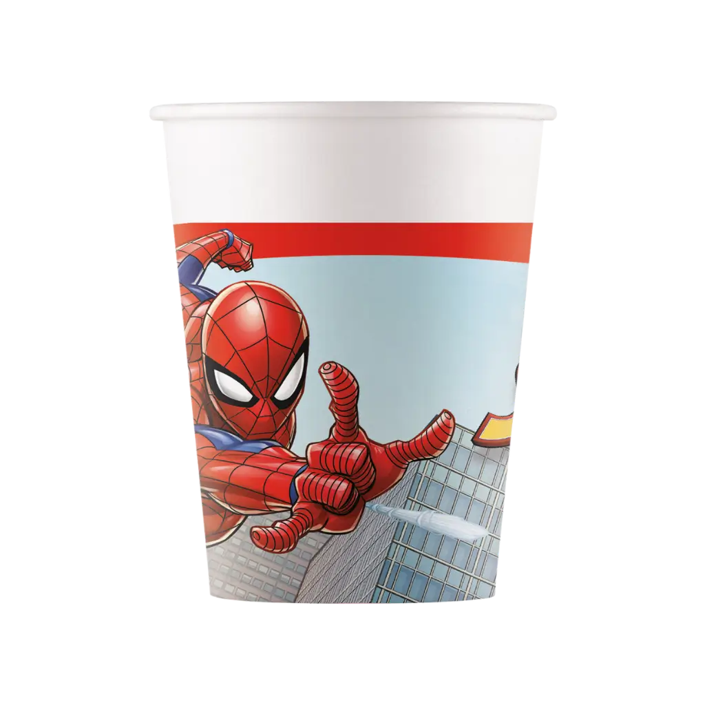 Bicchiere di carta Spiderman - 25cl - Set da 8