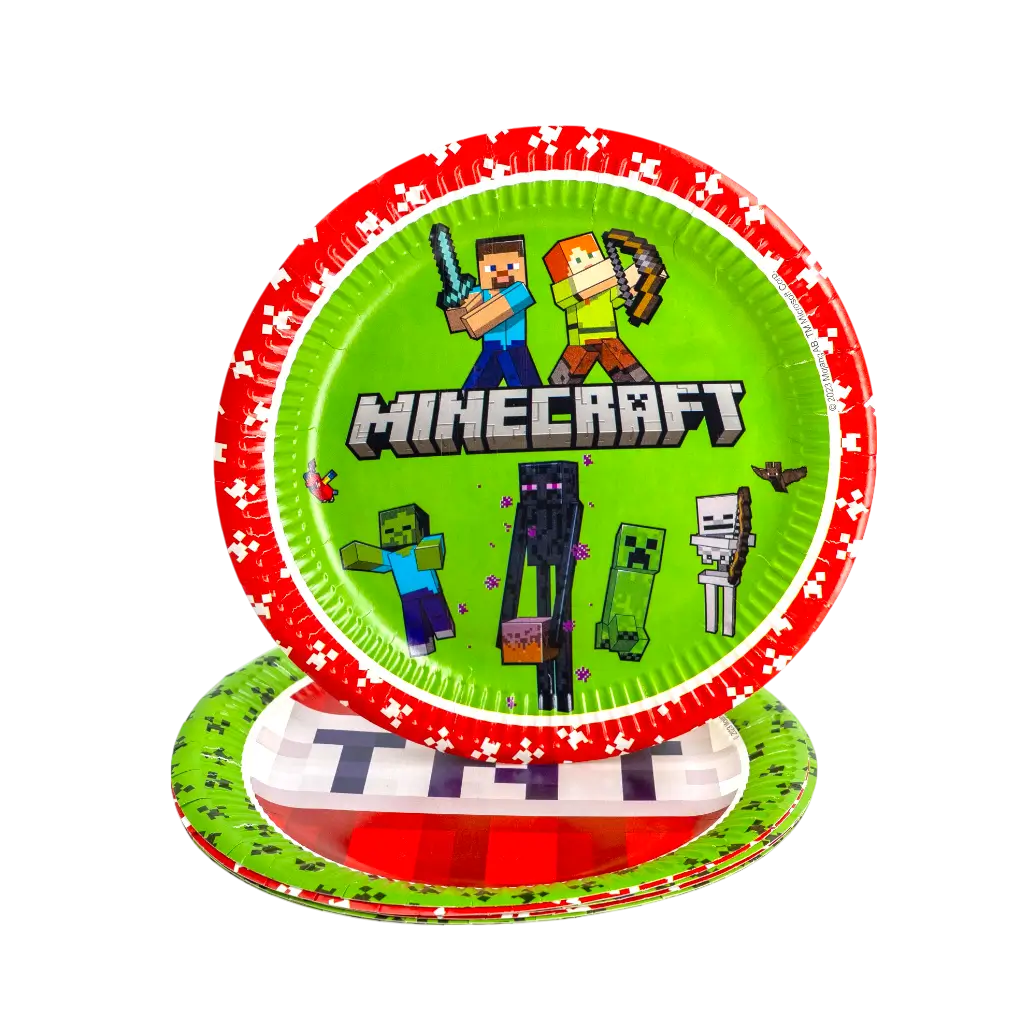 Piatto di carta Minecraft ø23cm - Set di 8