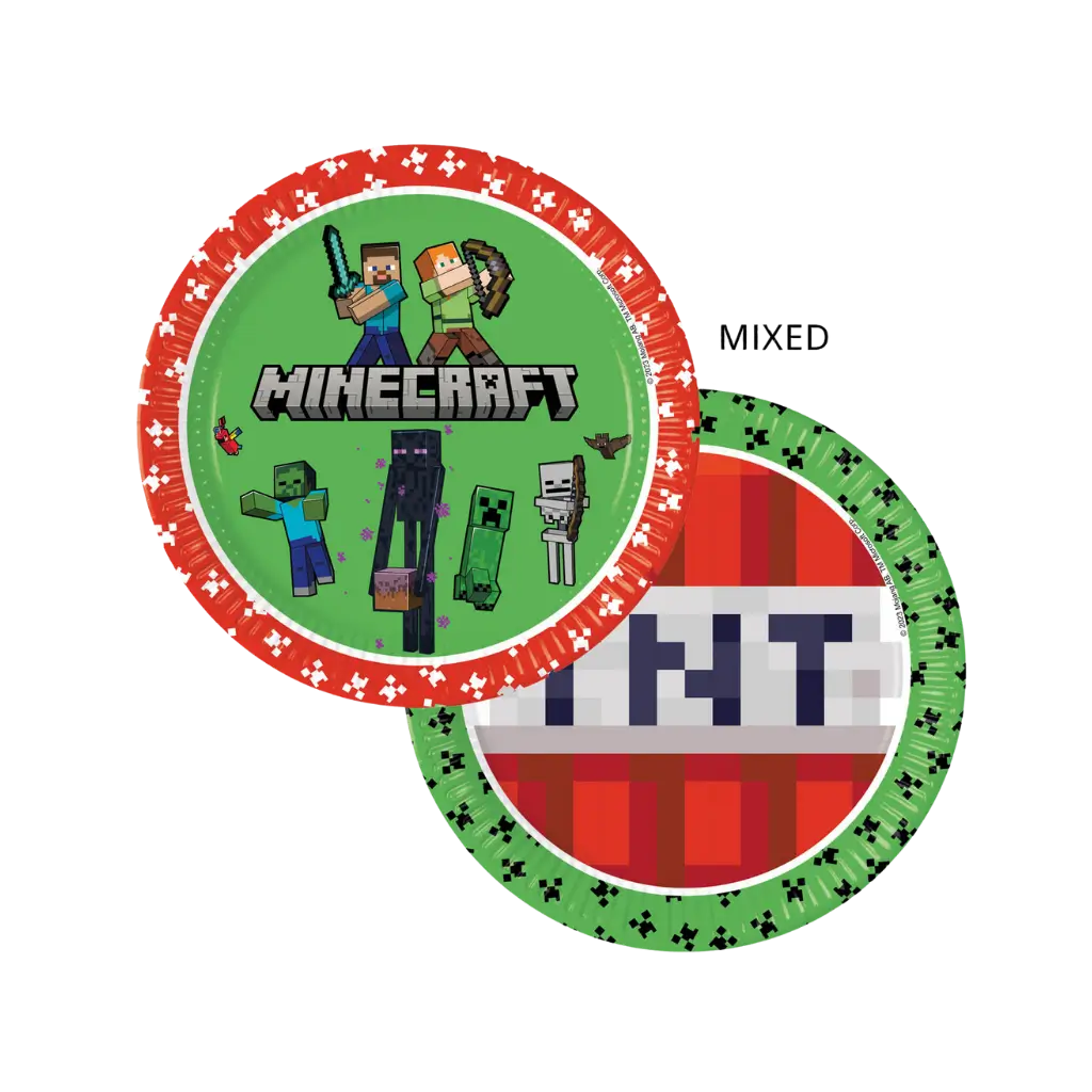 Piatto di carta Minecraft ø23cm - Set di 8