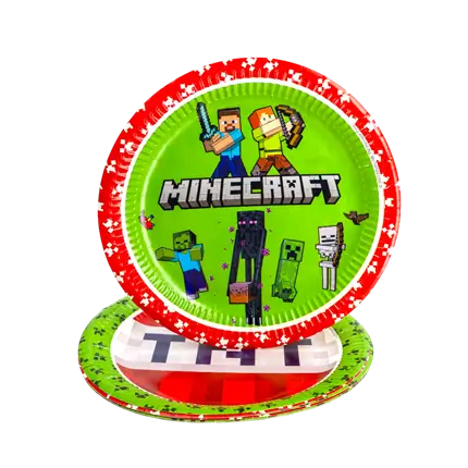 Piatto di carta Minecraft ø23cm - Set di 8