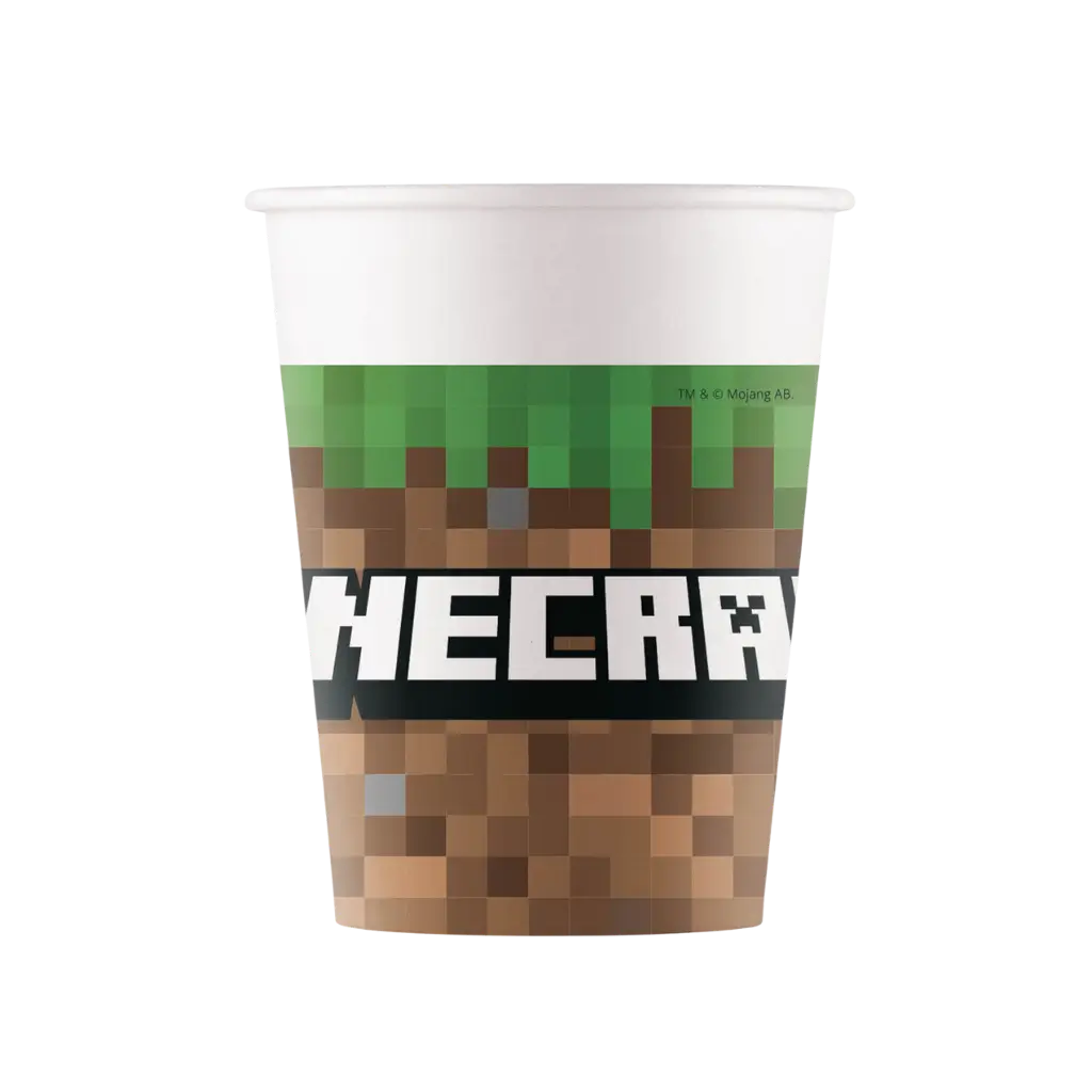Bicchiere di carta Minecraft - 25cl - Set da 8